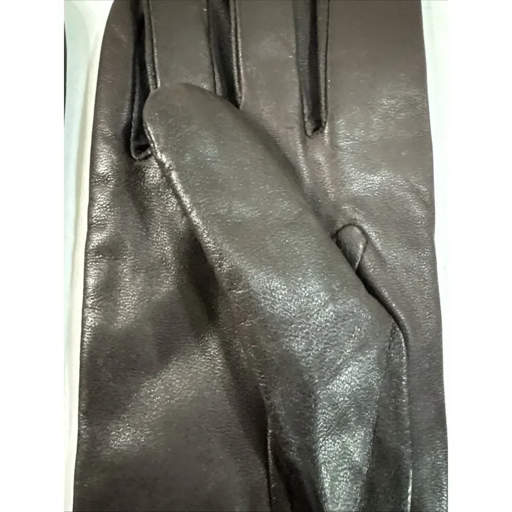 Vintage Grandoe Womens Brown Leather Gloves Small S Lined Winter Driving Classic